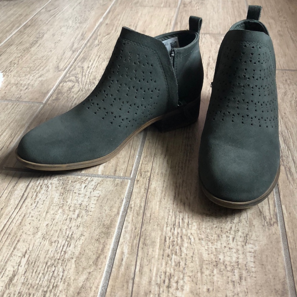 Olive green ankle booties